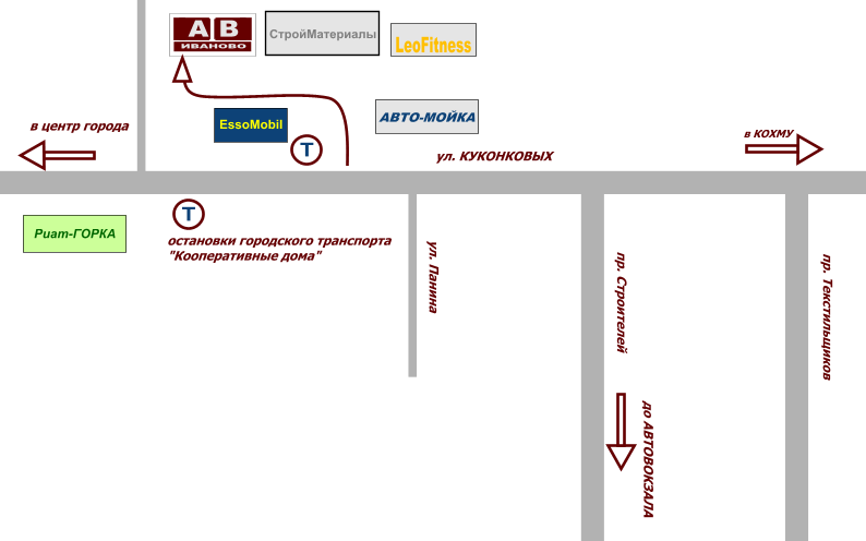 ООО  "Автоматические Ворота - Иваново" схема проезда по городу Иваново 